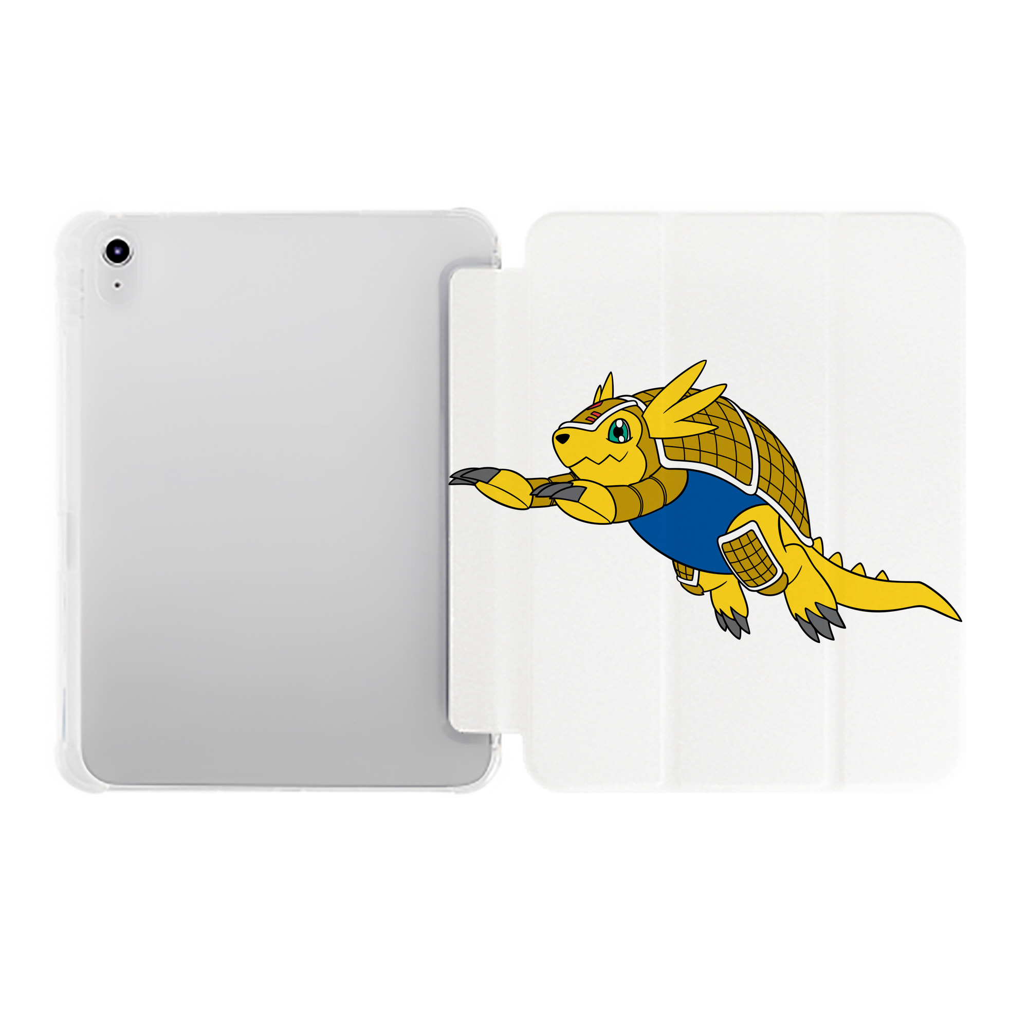（画像用） Digimon デジタルモンスター/デジモン IPad ケース ペン収納付き 三つ折りスタンド PUレザー×シリコン 対応機種9.5/10.5/10.9インチ